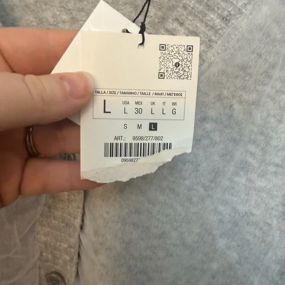 Zara Light Gray Women's Cardigan - Picture 3 of 4
